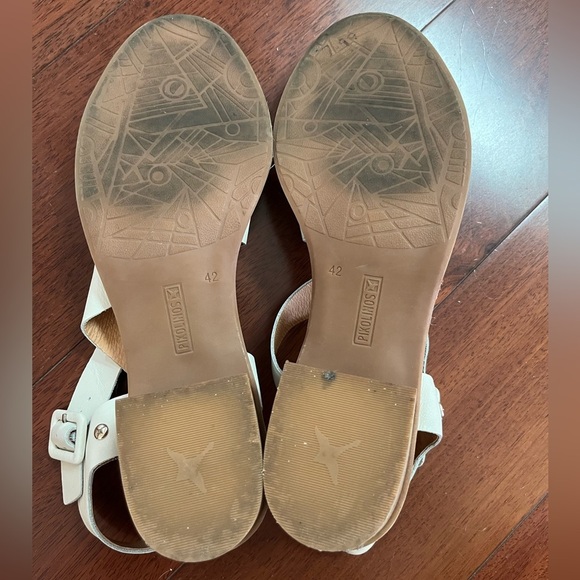 Pikolinos White Strappy Heeled Leather Sandals Open Toe Women's Size 42 - Picture 3 of 10